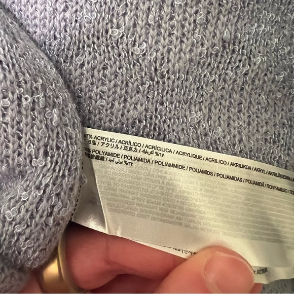 NWT Mango Textured Lady Cardigan Sweater Light Blue Size L - Picture 11 of 11